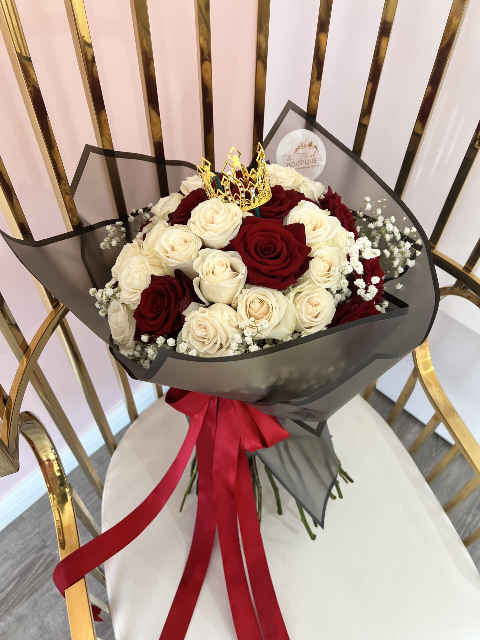 36 Rose Bouquet with Crown